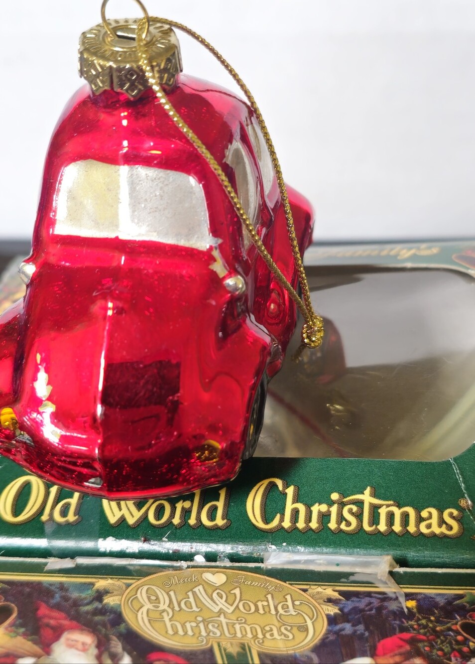 Old World Christmas Red Car Glass Blown Ornament with Original Box